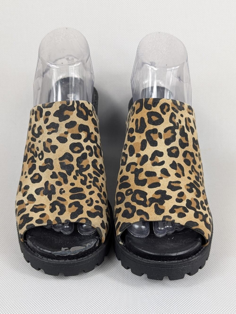 Vintage Dirty Laundry Animal Leopard Print Chunky Platform Slip On Shoes 8M 38.5